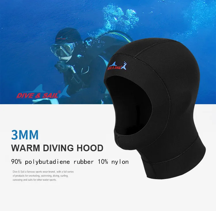 3 мм неопрена подводное погружение крышка капота оборудования морские шляпа подводный глубоко согреться галстук волосы сохранения тепла