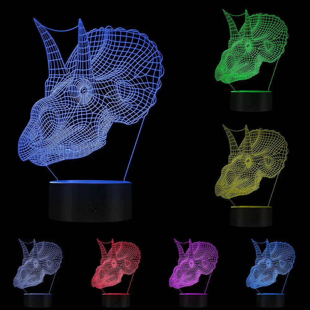 Готический череп дракона 3D Оптическая иллюзия ночник Дракон головка светодиода настольная лампа гот освещение украшения дракон подарок