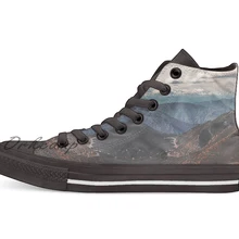 Для любого дизайна дышащая Повседневная Высокая обувь на шнуровке холщовая обувь кеды