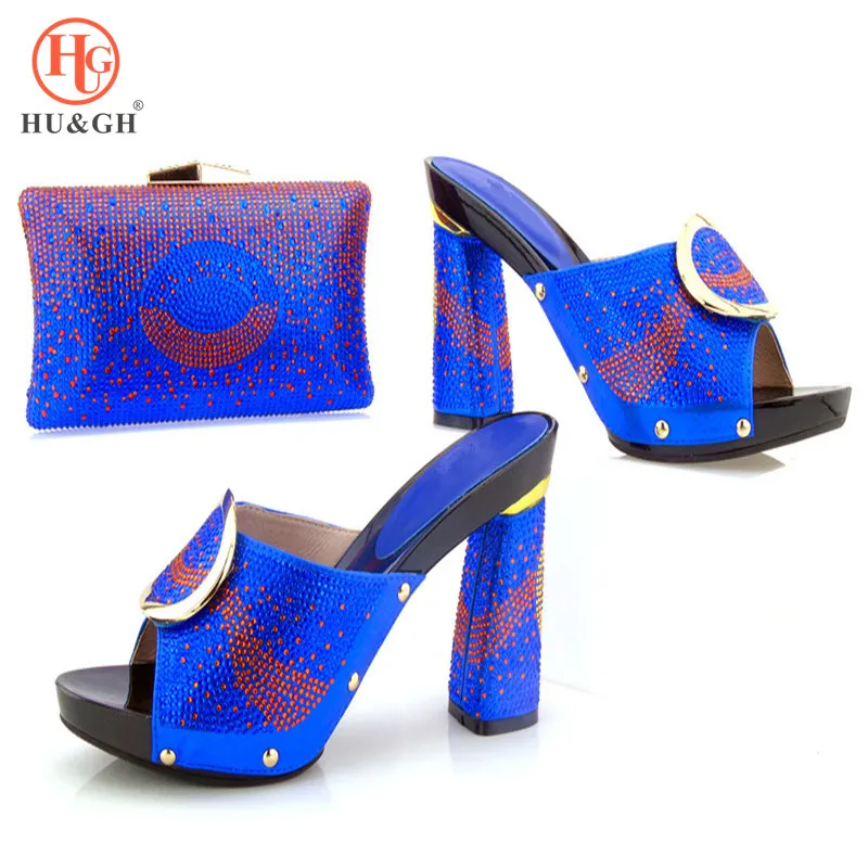

2018 New Arrival Italian Shoes With Matching Bag Set For Wedding Party Fashion Italian Party Women Pumps African Shoes and Bags