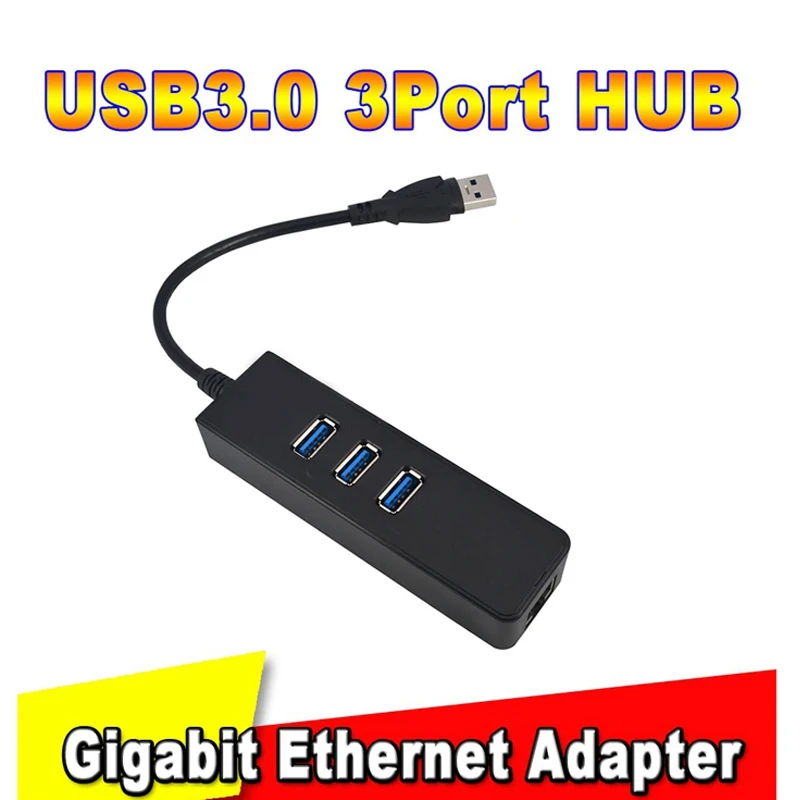 Высокоскоростной 3 порта Usb 3,0 концентратор 10/100/1000 Мбит/с к Rj45 Gigabit Ethernet Lan проводной сетевой адаптер конвертер для Mac