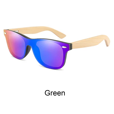 Ralferty бамбуковые солнцезащитные очки Мужские Женские Ретро Дизайнерские деревянные солнцезащитные очки мужские очки с зеркальным покрытием UV400 Спортивные очки K8849 - Цвет линз: Зеленый