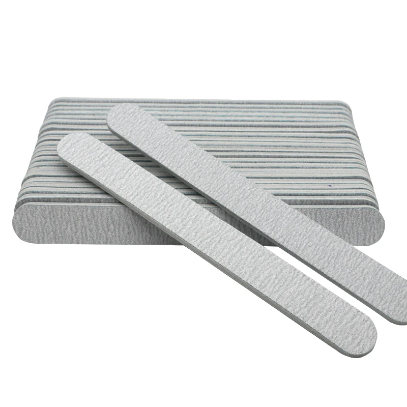 

100Pcs/lot Straight Nail Files Supplier 100/180 Nail Buffer Grey Buffing Manicure Tools Salon Files Wholesale