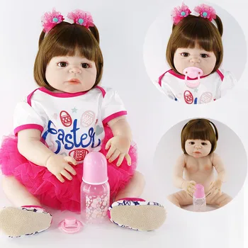 

bebes reborn full silicone reborn baby dolls 22"55cm NPK real baby girl princess doll fashion children gift toy dolls