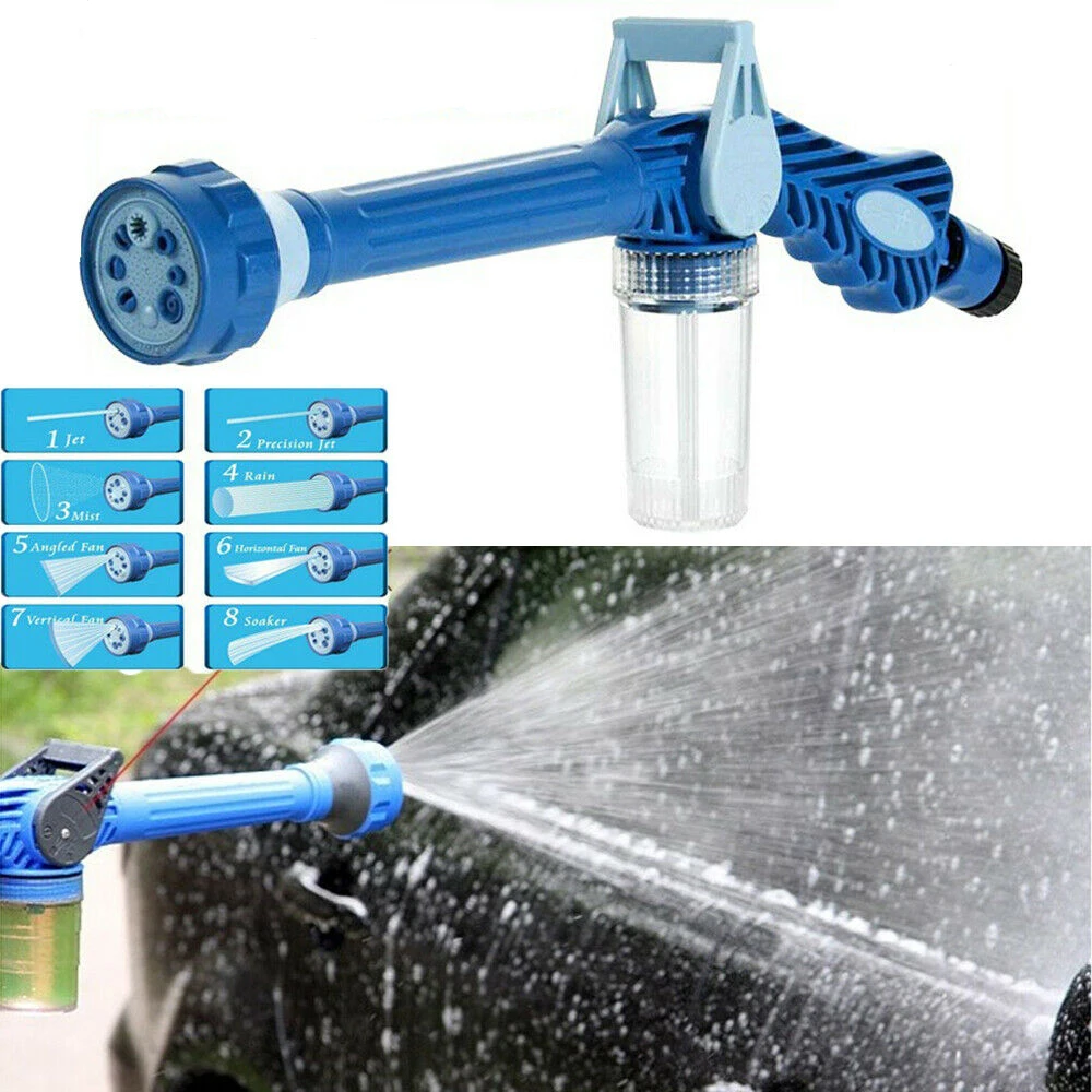 

Jet Water Cannon Pressure SprayGun w/Built-in Soap Dispenser 8 Spray Settings