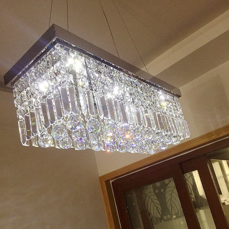 Rechthoekige crystal LED hanglamp LED woonkamer eetkamer creatieve ... Rechthoekige crystal LED hanglamp LED woonkamer eetkamer creatieve ...