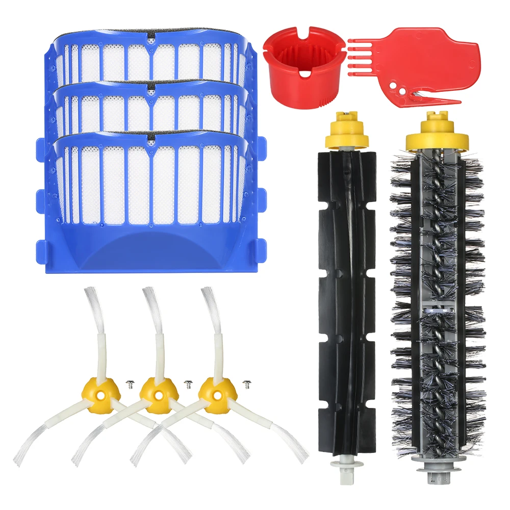 10pcs Vacuum Cleaner Part Bristle Brush + Flexible Brush + Side Brushes