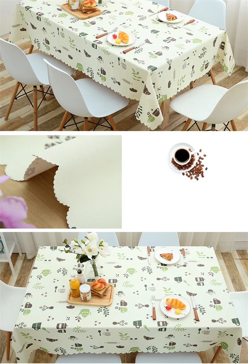   Pastoral Plaid Rectangular Waterproof Tablecloth Fabric Pvc Tea Table Cloth Waterproof Oilproof For Table Cover Plastic For Home