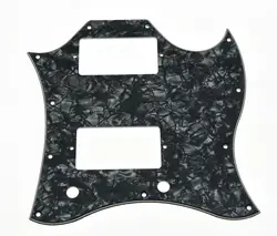 Kaish SG Стандартный полный Уход за кожей лица Гитары накладку к царапинам плиты черный жемчуг 3 слоя w/Шурупы