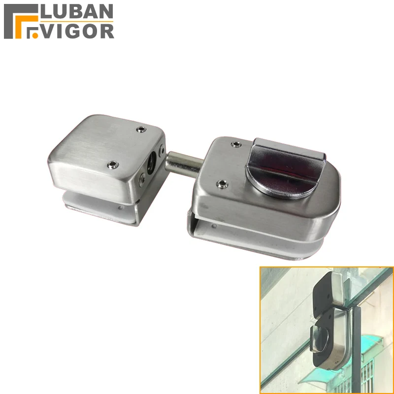 Stainless steel,Glass Door Latches Lock/bolt,138A ,Without drilling,for