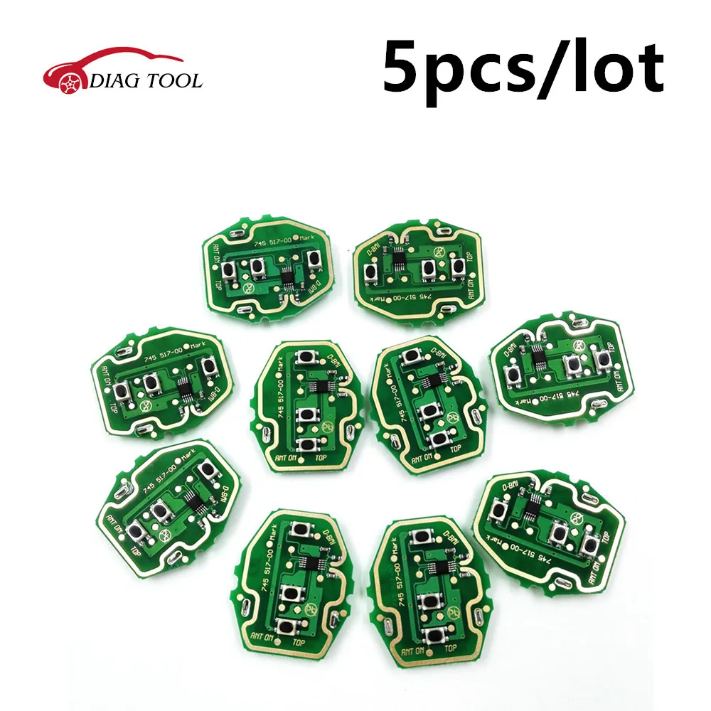 

5PCS EWS Remote Control Circuit Board for BMW 3 Button 315/433MHz W/O Key Shell