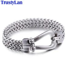 TrustyLan полированный литой одноцветное нержавеющая сталь для мужчин браслет модные украшения звено цепи дружбы s браслеты