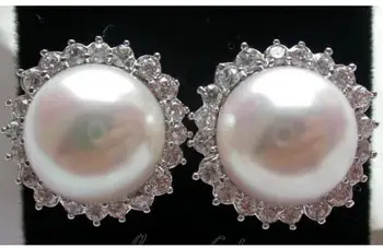 

natural south sea white pearl earrings silver