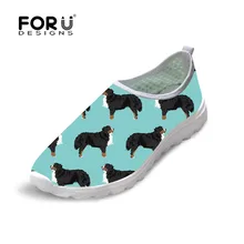 FORUDESIGNS/Женская обувь на плоской подошве; Бернская горная собака; женская летняя обувь с принтом в сеточку; женские повседневные кроссовки; дышащая обувь;