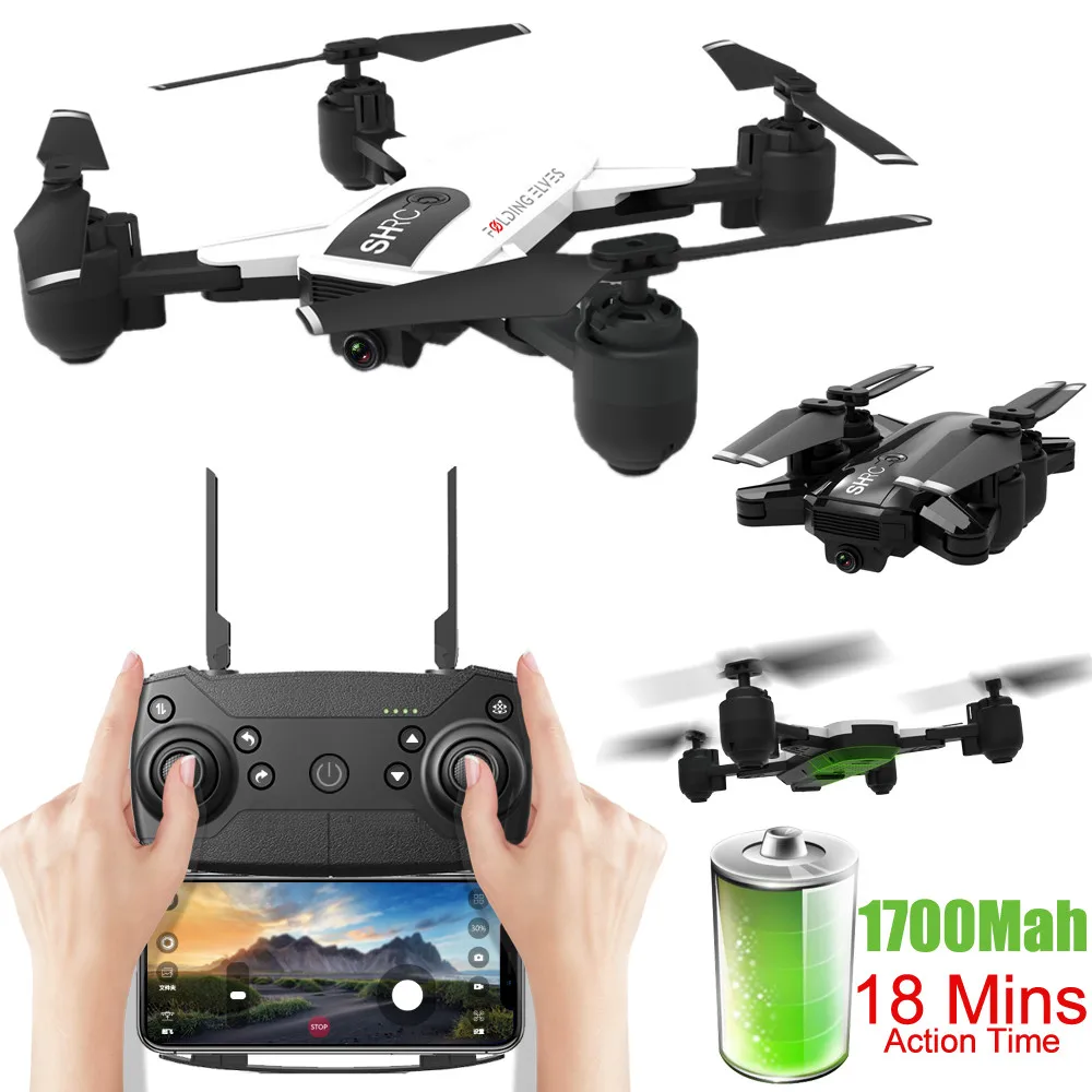 Двойная камера s Drone wifi 1080P камера FPV высота Hode оптический поток складной Безголовый RC Квадрокоптер для селфи, Дрон с камерой HD