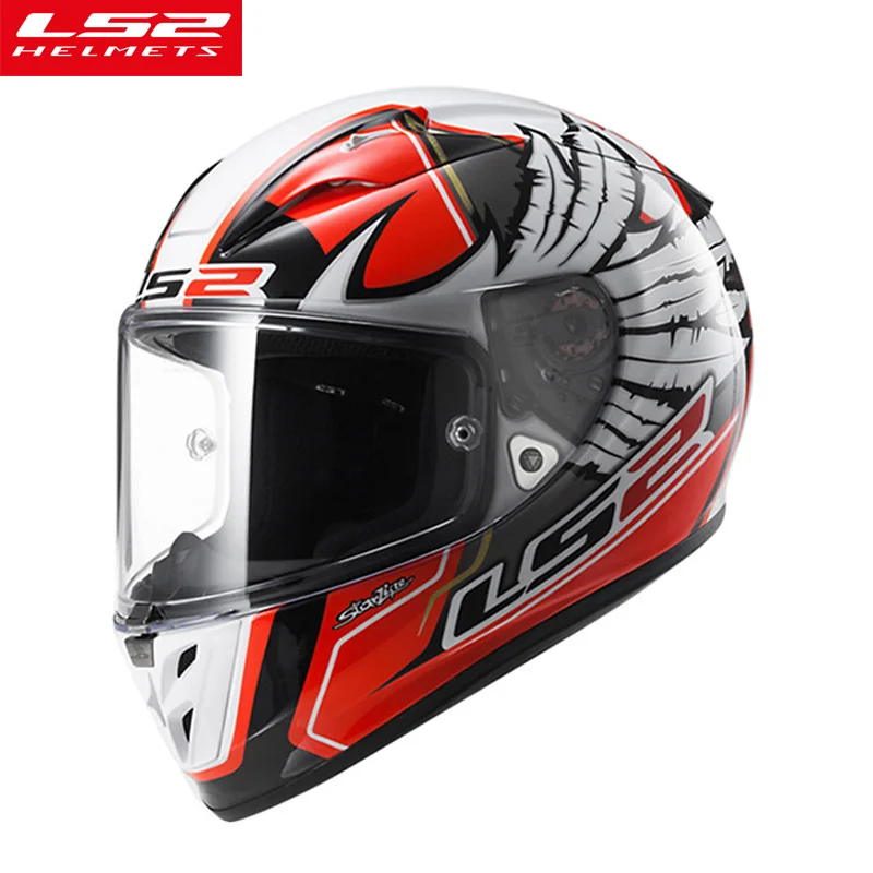 LS2 FF323 полное лицо мото rcycle шлем casco Мото шлем для женщин мужчин мото крест casco ls2 шлем натуральная - Цвет: red white feathers