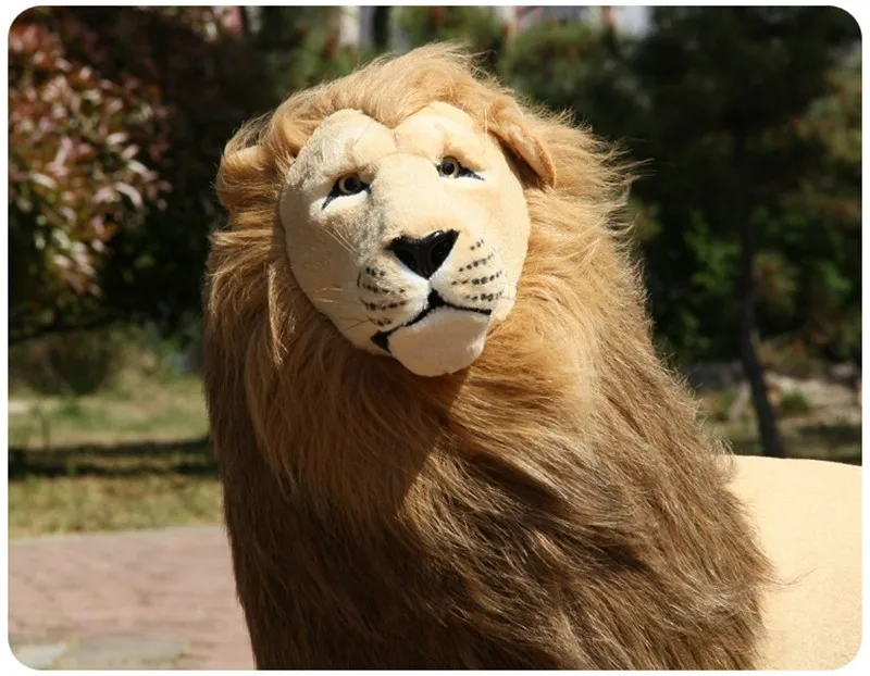 Dorimytrader Simulation Лесной животный лев Плюшевые игрушки Большой фаршированный стоящий дом для льва Украшение для детей Подарок 43inch 110cm