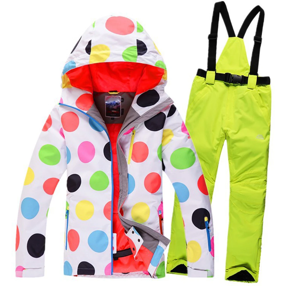 

2019 GSOU SNOW ski suits female models snowboard coat windproof waterproof warm clothing thickened jacket and trousers