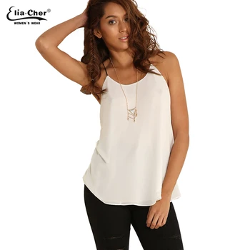 

White Camis Women Summer Chiffon Strap Tops Plus Size Female Clothing chic elegant fashion Ladies Tops
