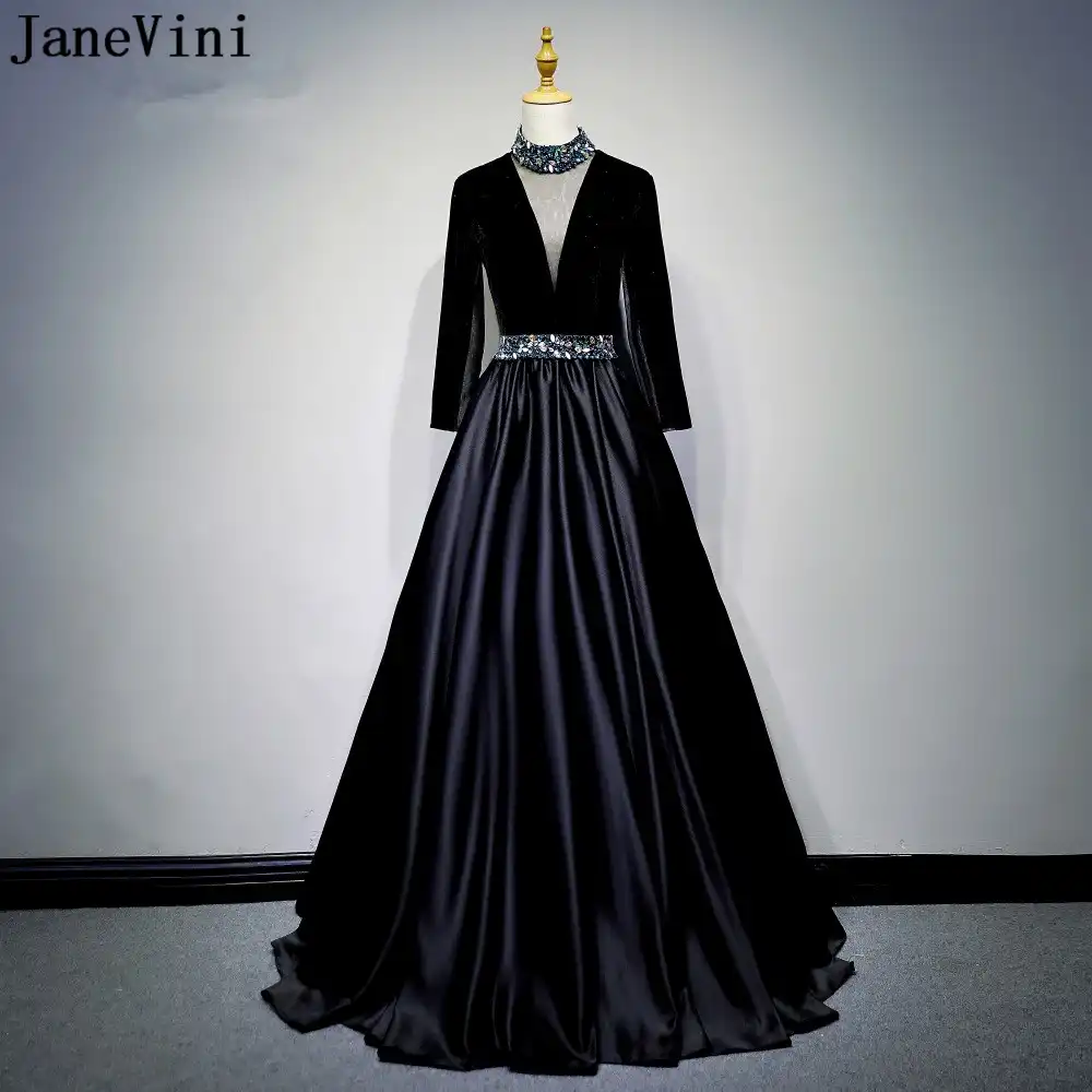 black satin gown
