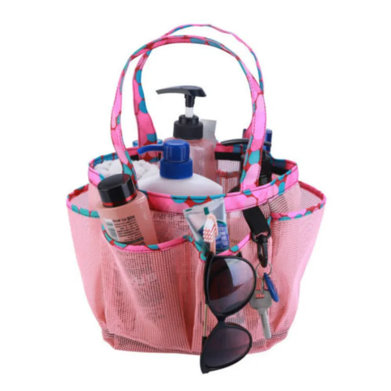 8 Basket Pockets Mesh Shower Tote Wash Bag Bathroom Caddy Storage Package Bags