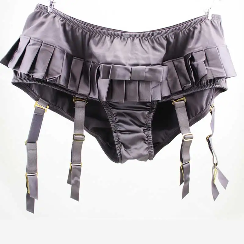 Fashion Female/Women Coffee Grey Metal Clip/Buckles Garter Belt for