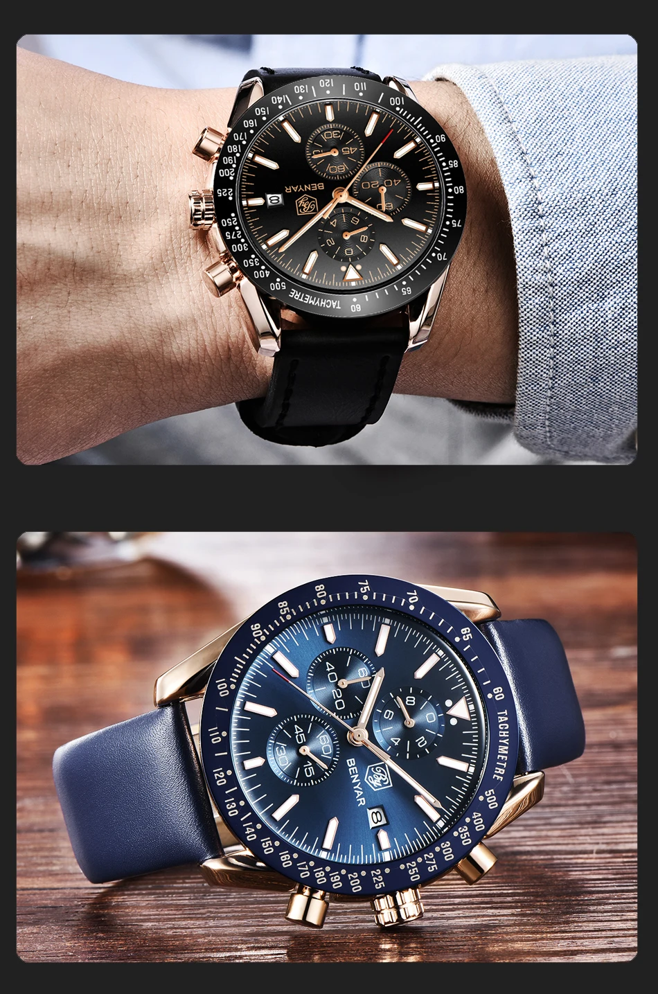 Часы мужские роскошные брендовые BENYAR мужские s синие часы с силиконовым ремешком наручные часы Мужские Хронограф Часы мужские Relogio Masculino