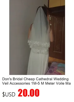 Don's Bridal Горячая продажа 3 м-5 м ширина 2,5 м-3 м вуали с гребешком 2 слоя свадебная вуаль свадебные аксессуары; Фата