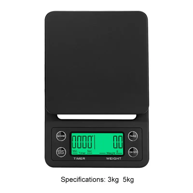 

1 Pc Protable 3KG/5KG Digital Drip Coffee Scale With Timer LCD Electronic Kitchen Scales 0.1g