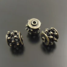(10 peças) atacado bronze antigo tom contas de bronze oco acessórios pulseira encantos colar pingente jóias descobertas 38011