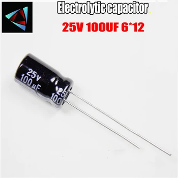 

20PCS Higt quality 25V 100UF 6*12mm 100UF 25V 6*12 Electrolytic capacitor