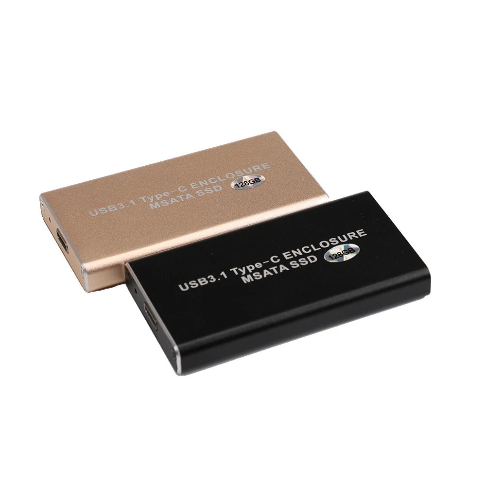 

USB3.1 Type-C to MSATA 128GB External Solid State Drives USB 3.1 SSD HDD Enclosure Case for Mobile Hard Drive Storage Devices PC