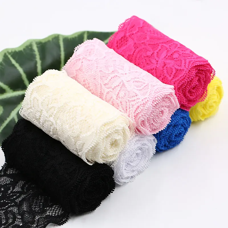 

10Meters/Lot 8cm Soft Elastic Stretchy Spandex Lace Trimming Clothing Dress Underwear Fabric DIY Crafts Material Lace Ribbon