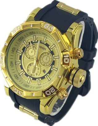 Calendar Sports Watches Original Shhors New Arrival_Black Blue Gold Rubber Wristwatch Men Boy Man Big Size | Наручные часы