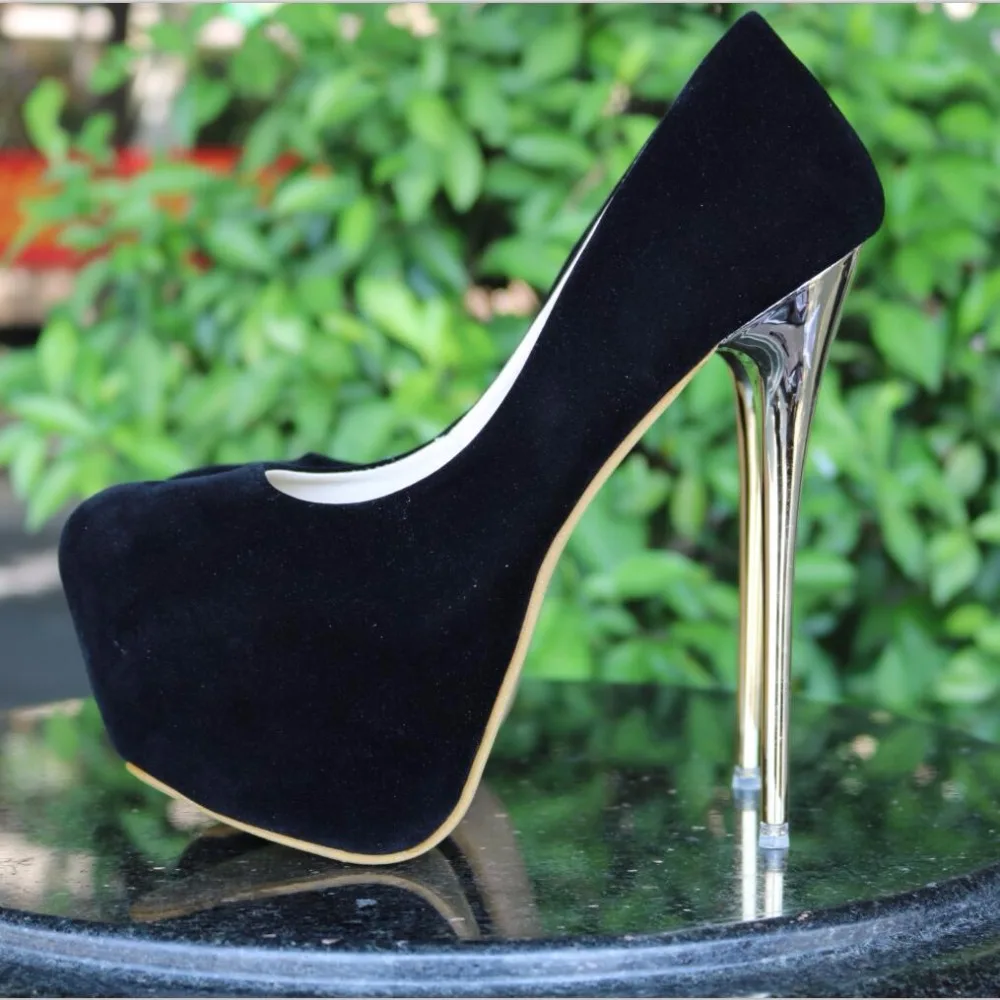 Популярные новые пикантные женские туфли-лодочки женские туфли на высоком каблуке 16 см с круглым носком простые тонкие женские туфли на тонком каблуке размеры 34-40
