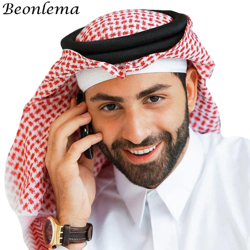 Beonlema арабский шляпа Арабский тюрбан ислам кепки плед мода головной убор мусульманский головной убор для мужчин хиджаб