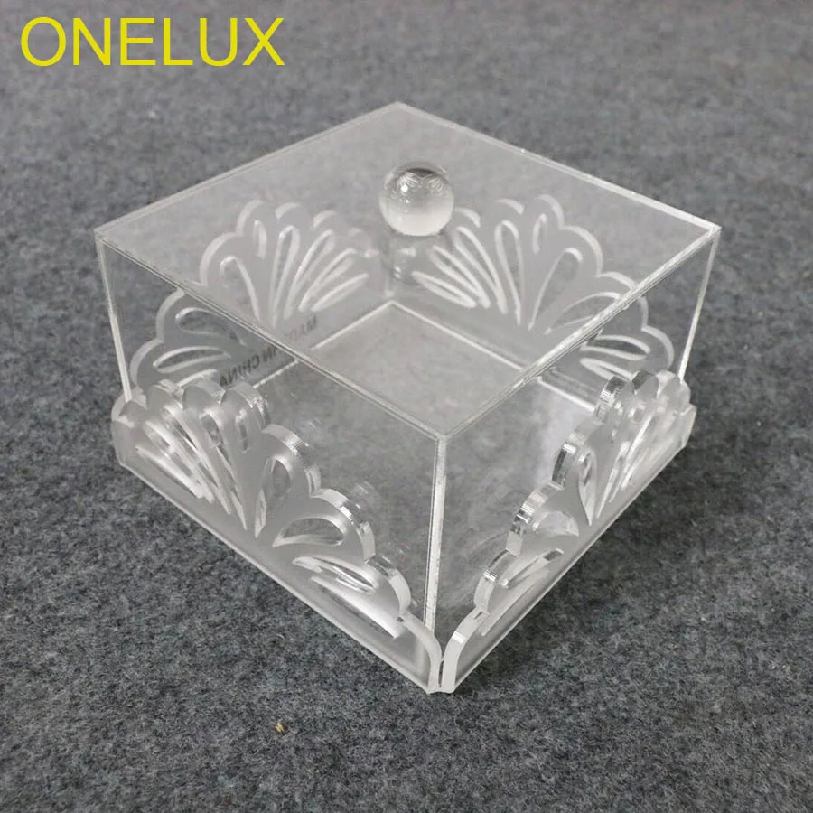 

Laser Cut Acrylic Chocolate Box ,Lucite Snacks Storage Tray With Cover