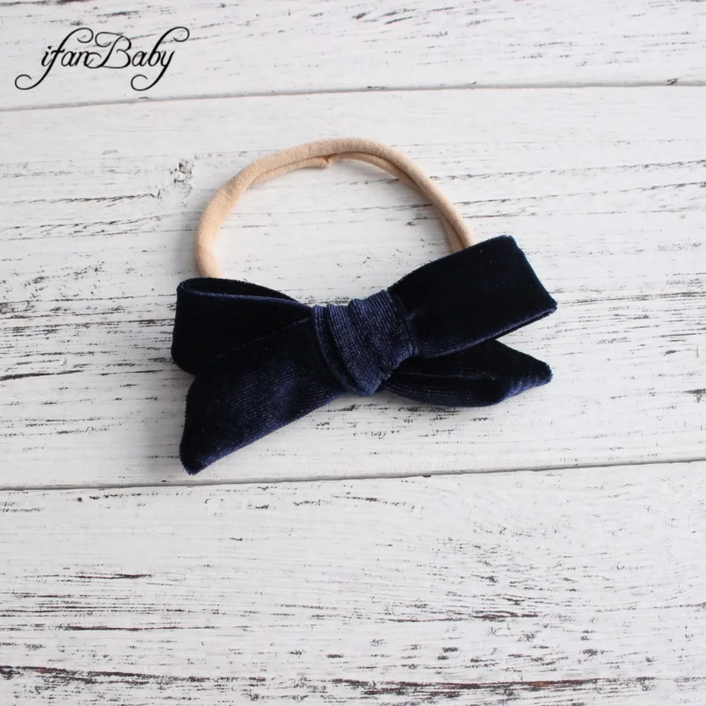 Velvet Bow Girl Nylon Headband 6