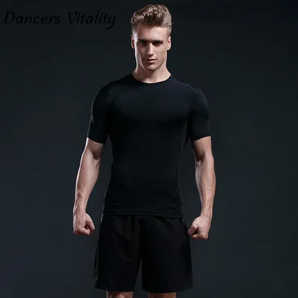 

2017 2pcs Gym Suits men's Sport Suites Running Tights Fitness Training Jogging Sets Compression Running Suits Tracksuits