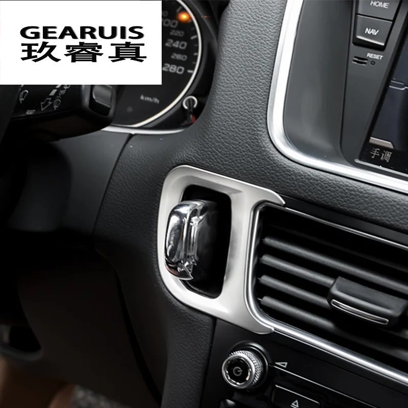 

Car styling interior keyhole decorative cover trim car accessories Stainless steel carbon fiber sticker for Audi Q5 2009-2017