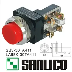 Проектирование кнопочный переключатель SB3 (LA68K KS PB)-30TA411 возвратной пружиной 30 мм