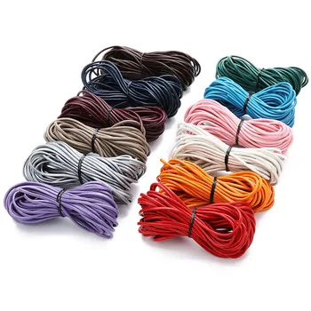 

Sauvoo 10M Multicolors 2mm Round Genuine Cow Leather Cord Fit DIY Leather Rope Necklace Bracelets Jewelry Making cordon bijoux