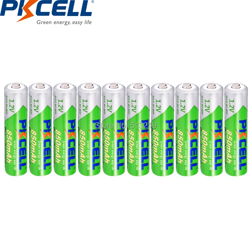 10 шт. PKCELL AAA батарея 850mAh 1,2 V Ni-MH AAA перезаряжаемые батареи LSD 3A предварительно заряженная батарея NIMH для игрушек фонарик