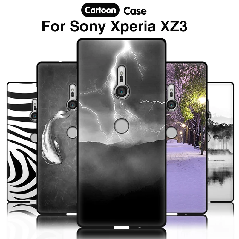 

EiiMoo Case For Sony Xperia XZ3 Case 6.0 inch TPU Soft Silicone Phone Back Coque For Sony Xperia XZ3 Case Cover Cartoon Print