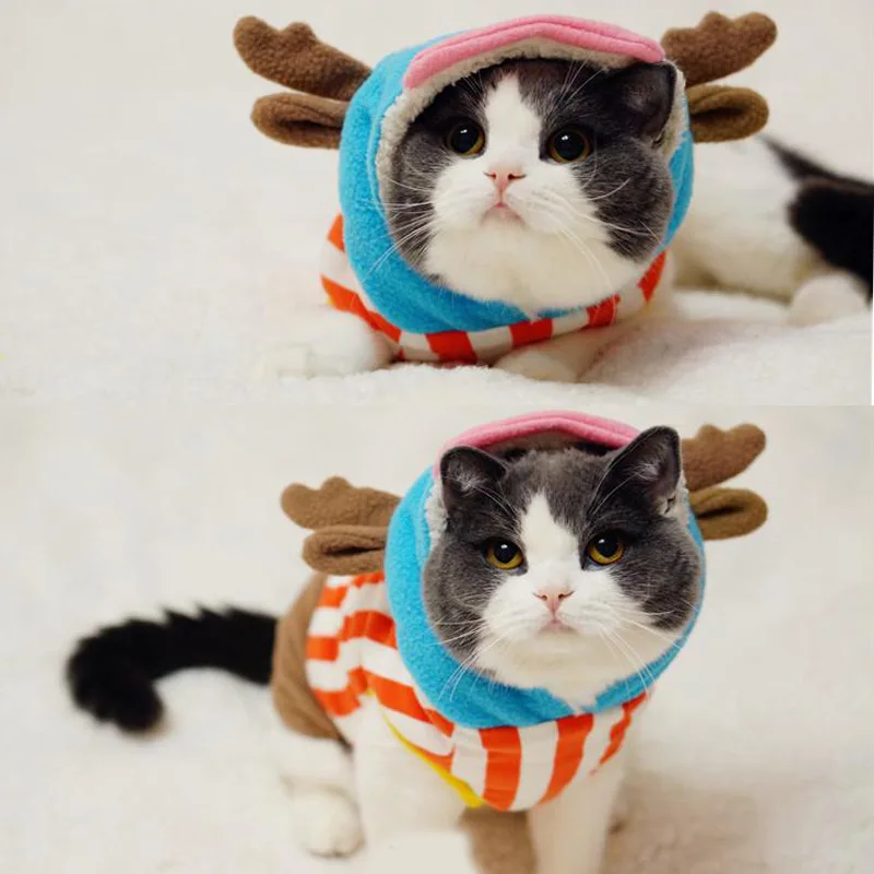 Cute Cats Costumes Fleece Kitten Hoodie Deer Cosplay for