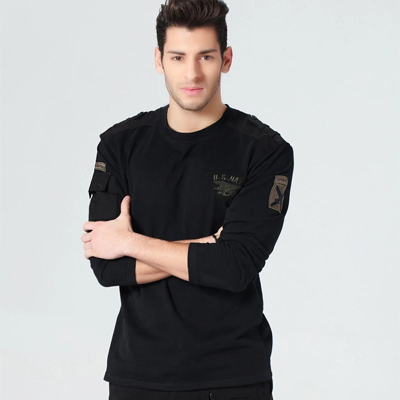

Men's Thickening Long Sleeve T Shirt Military Longsleeve T-shirt For Men Mens Army Tshirt Tops Tee Autumn Tactical T S.BD07