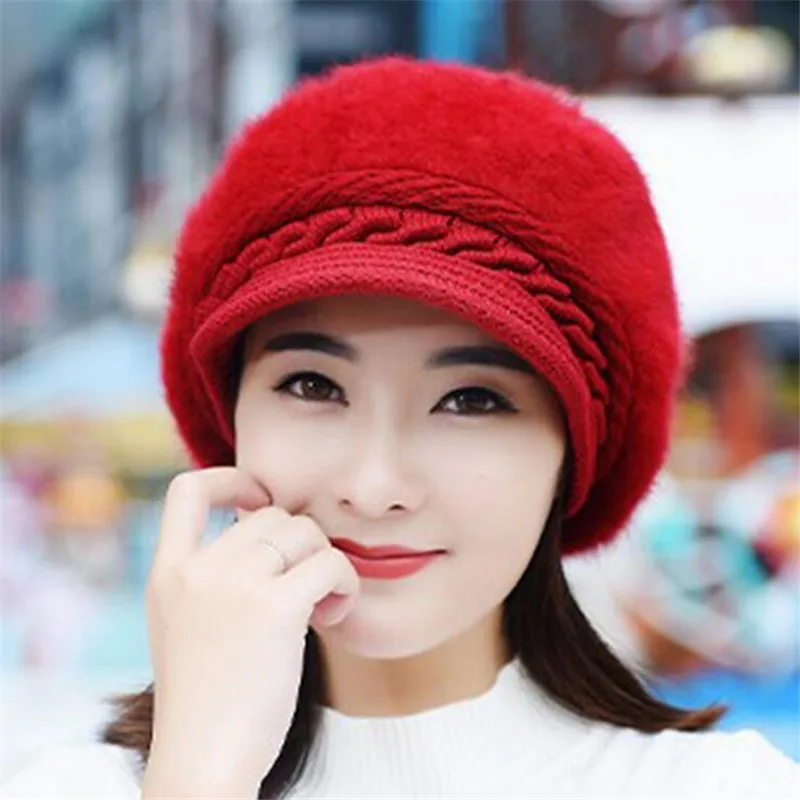Xuyijun норки и мех лисы бейсболка помпонами зимняя шапка для женщин Hat девочек
