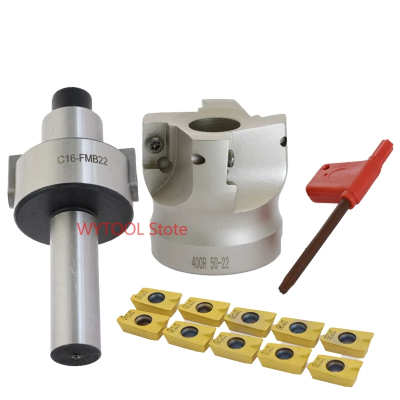 

Straight Shank C12 FMB22 C16 FMB22 C20 FMB22 +BAP400R 50 22 Face Milling CNC Cutter + 10pcs APMT1604 Inserts For Power Tool