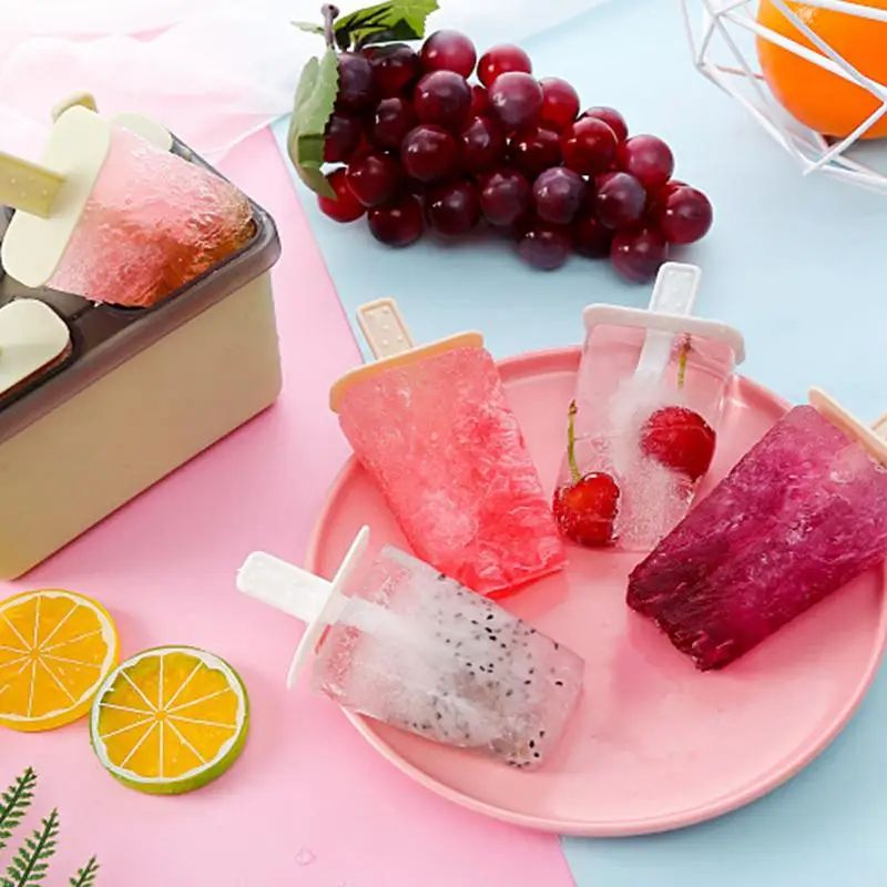 DIY Форма для изготовления мороженого креативная форма для изготовления Мороженого Мороженое коробка домашние Формочки Для Мороженного «фруктовый лед» четыре сетки