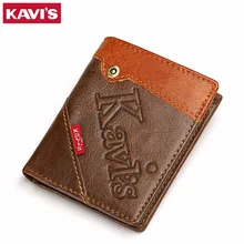 KAVIS Brand Wallet Men Genuine Leather Men Wallets Purse Short Male Clutch Leather Wallet Mens Money Bag Quality Guarantee